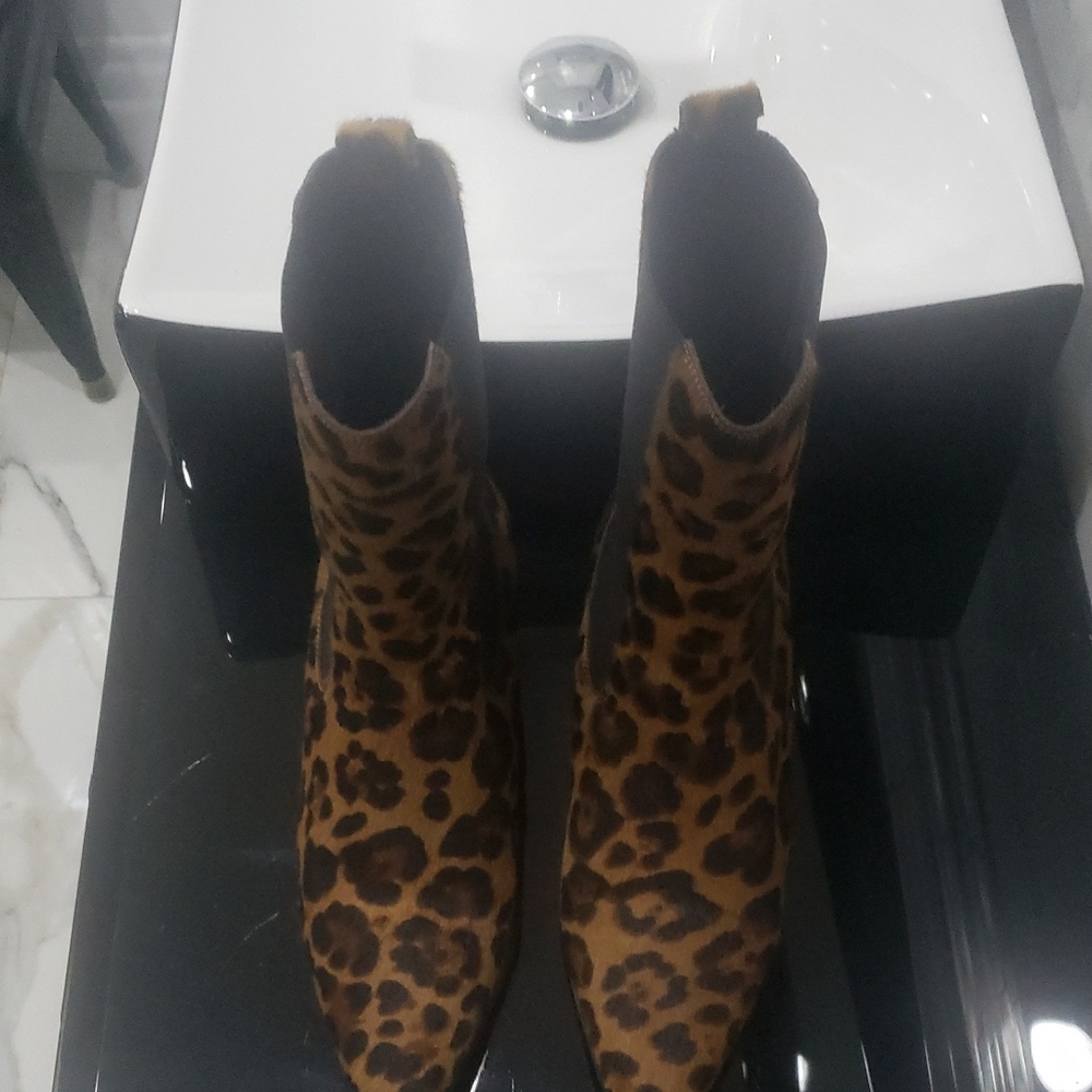 Kurt Geiger Brown Ankle Boots with Leopard Print
